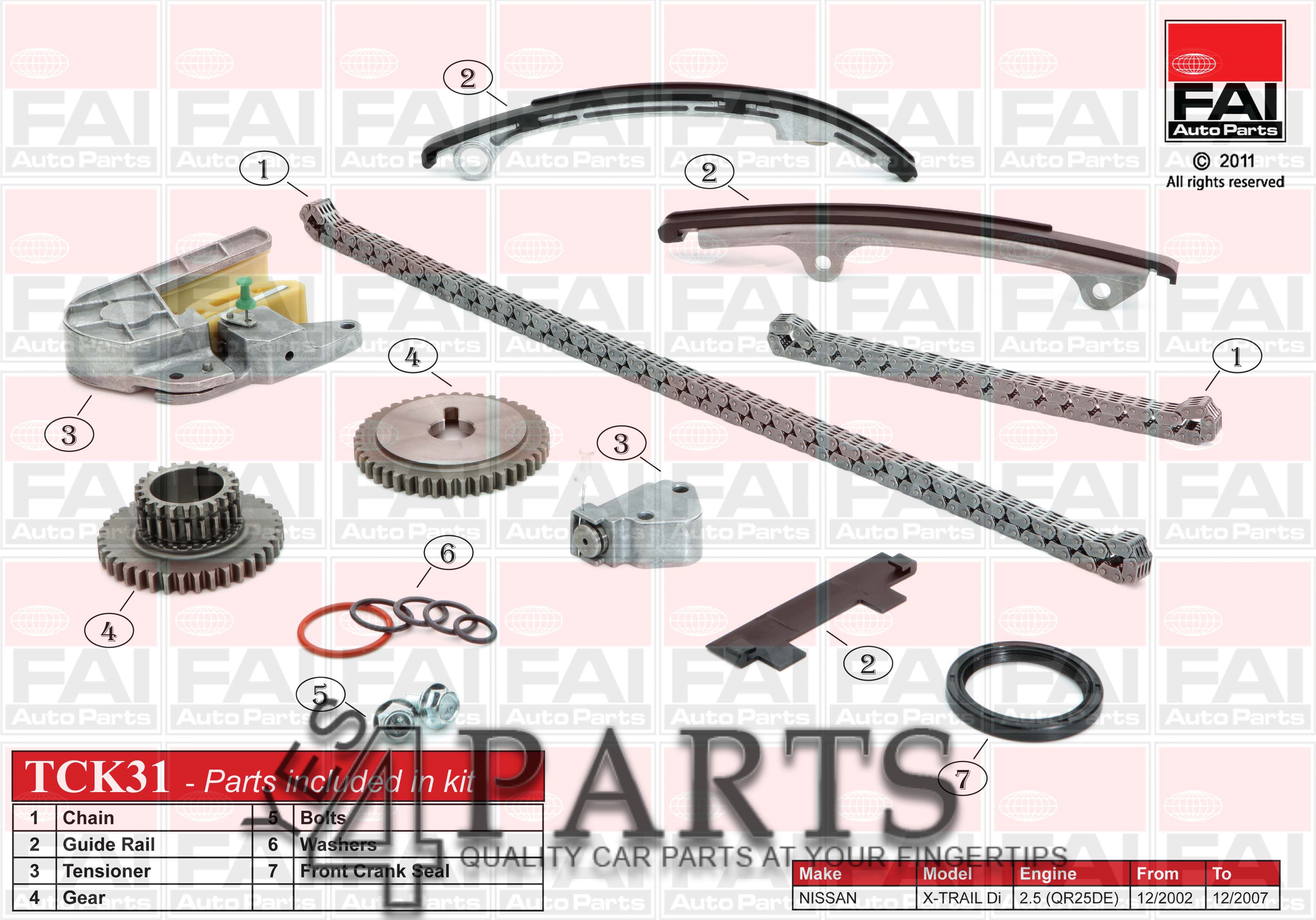 NISSAN XTRAIL (T30) 2.5 4x4 Timing Chain Kit
